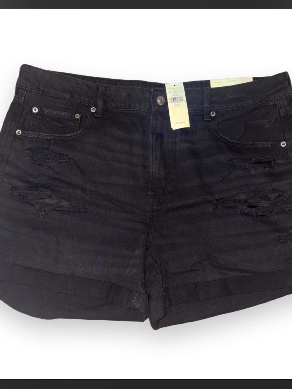 American Eagle Outfitters Black Distressed Jean Shorts